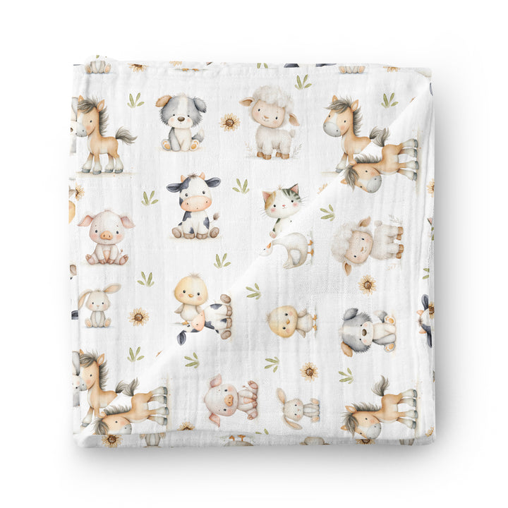 Mini ferme - Mousseline de bambou