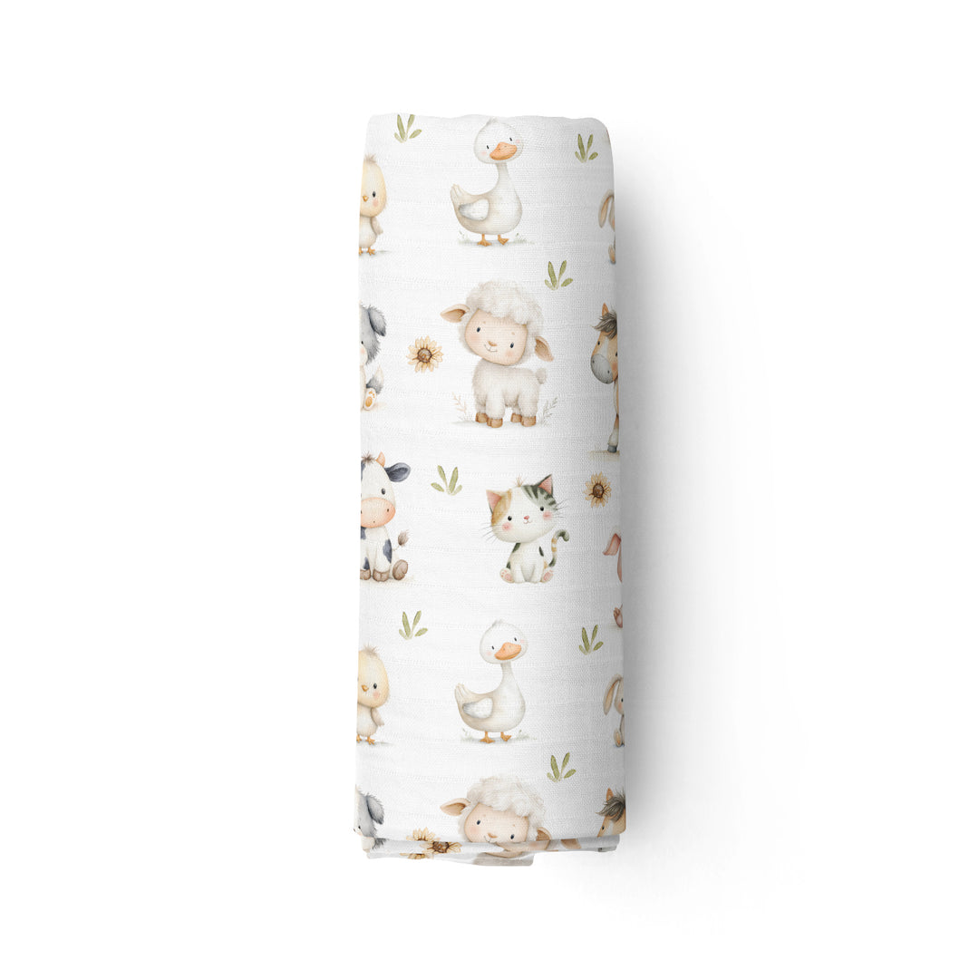 Mini ferme - Mousseline de bambou