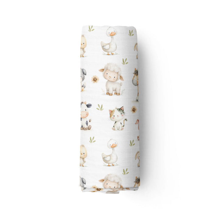 Mini ferme - Mousseline de bambou