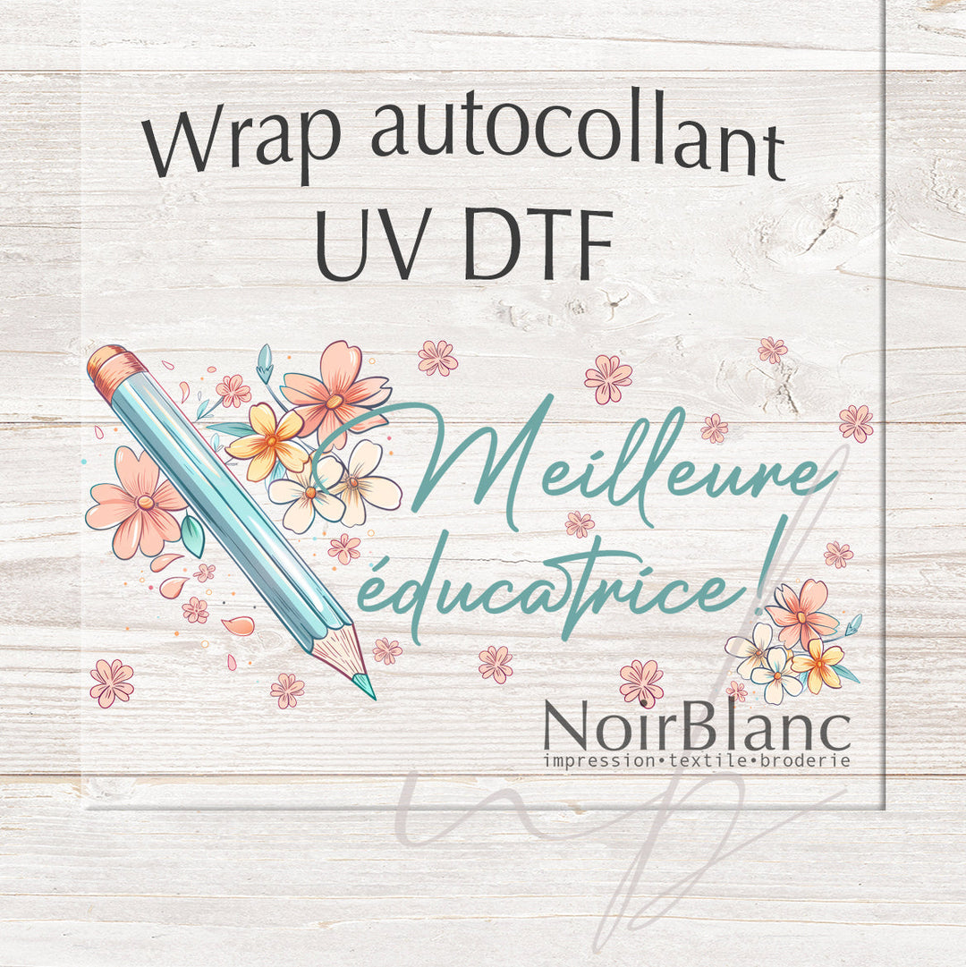 Verre Meilleure éducatrice / Autocollant UV DTF