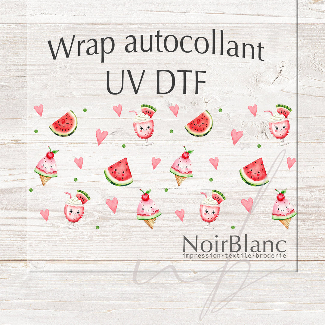 Verre Melon souriant / Autocollant UV DTF