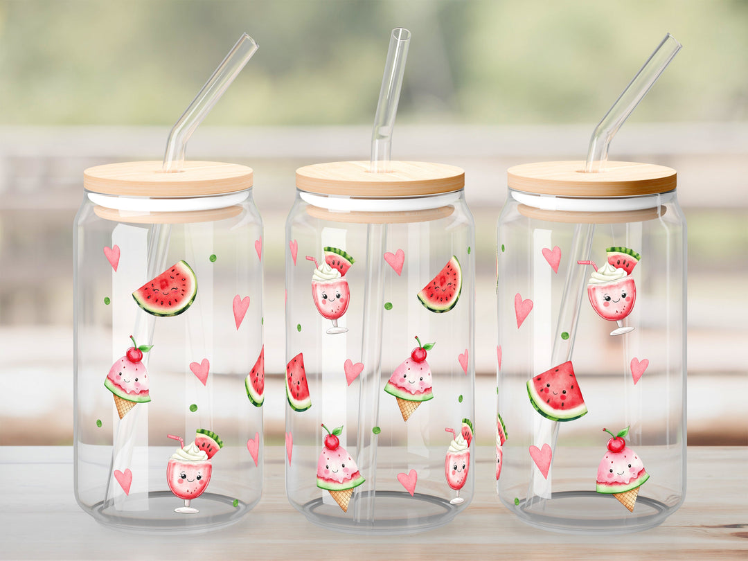 Verre Melon souriant / Autocollant UV DTF