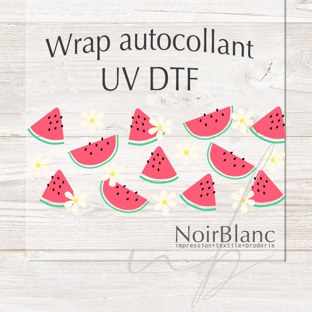 Verre Melons fleurs / Autocollant UV DTF