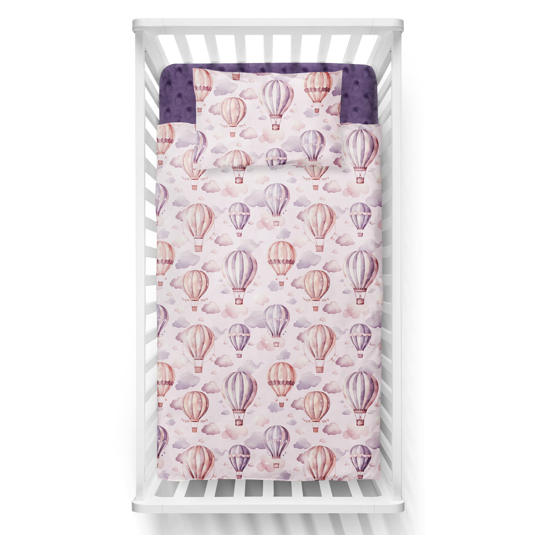 Hot Air Balloons (Pink) - Crib Bedspread 
