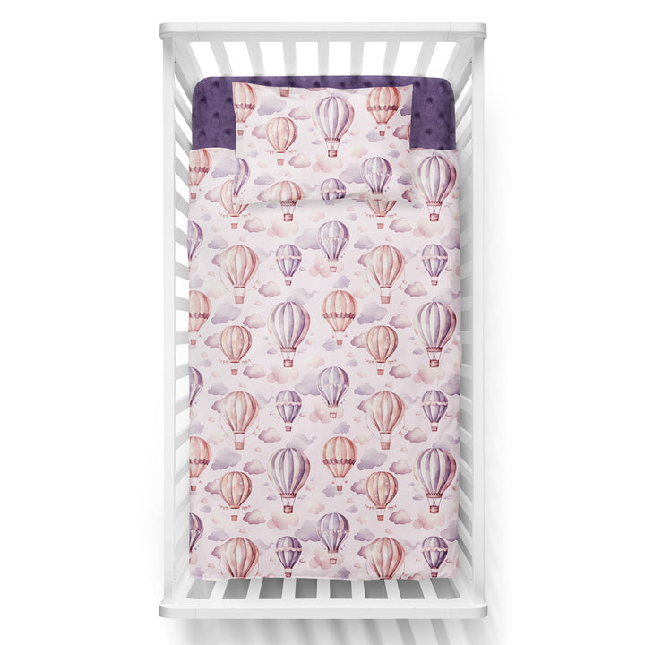 Hot Air Balloons (Pink) - Crib Bedspread 