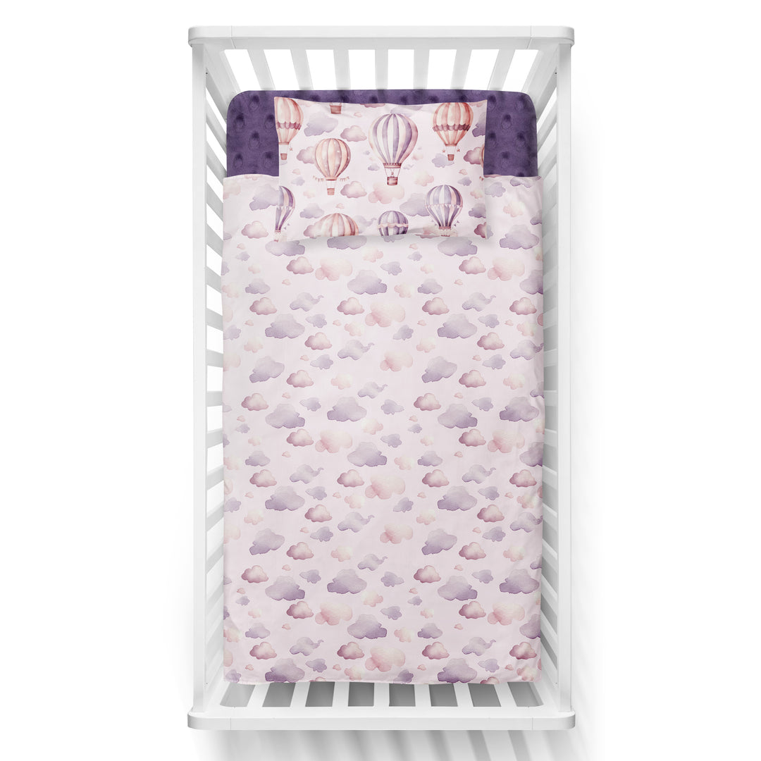 Hot Air Balloons (Pink) - Crib Bedspread 