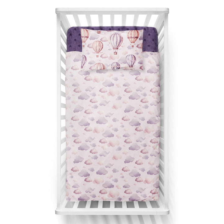 Hot Air Balloons (Pink) - Crib Bedspread 