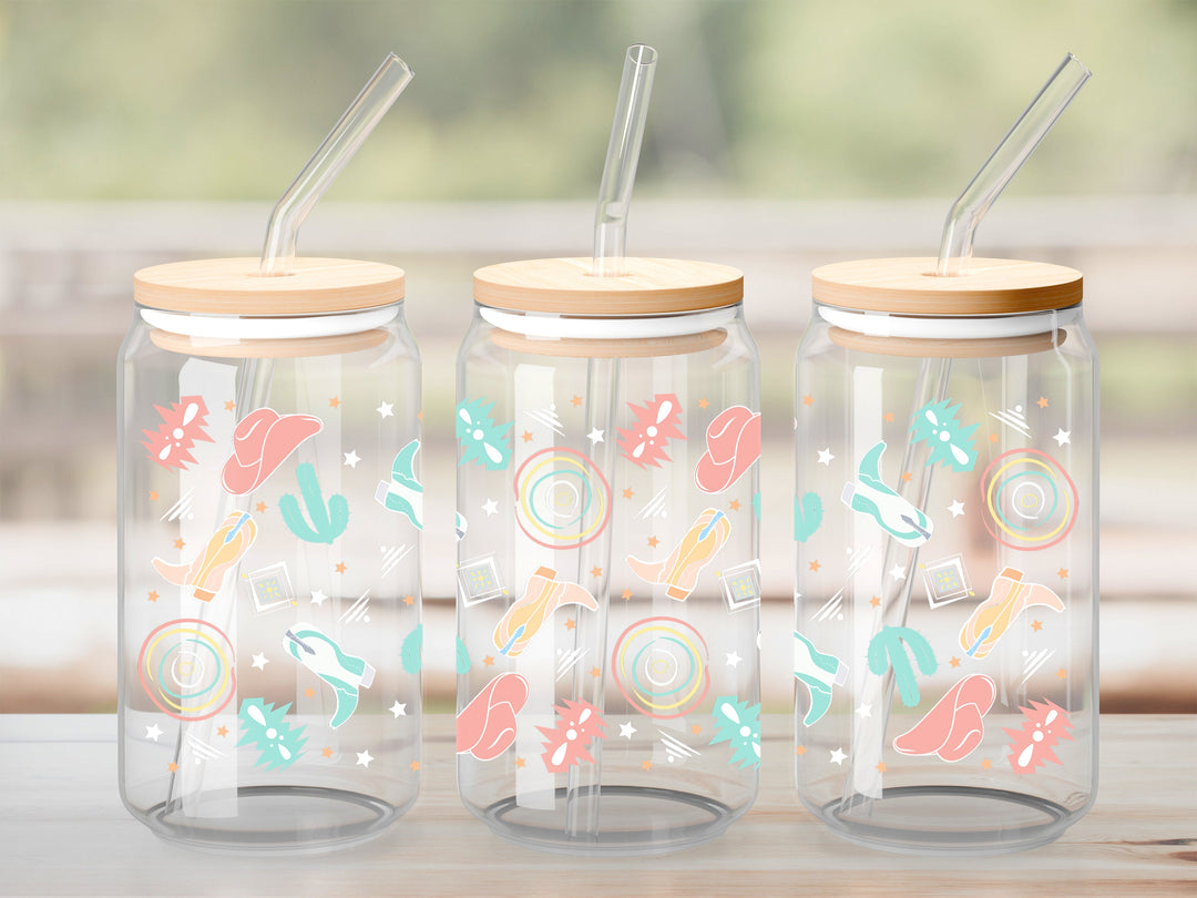 Verre Pastel cowgirl / Autocollant UV DTF
