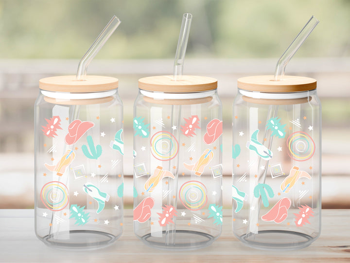 Verre Pastel cowgirl / Autocollant UV DTF