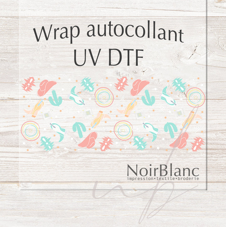 Verre Pastel cowgirl / Autocollant UV DTF