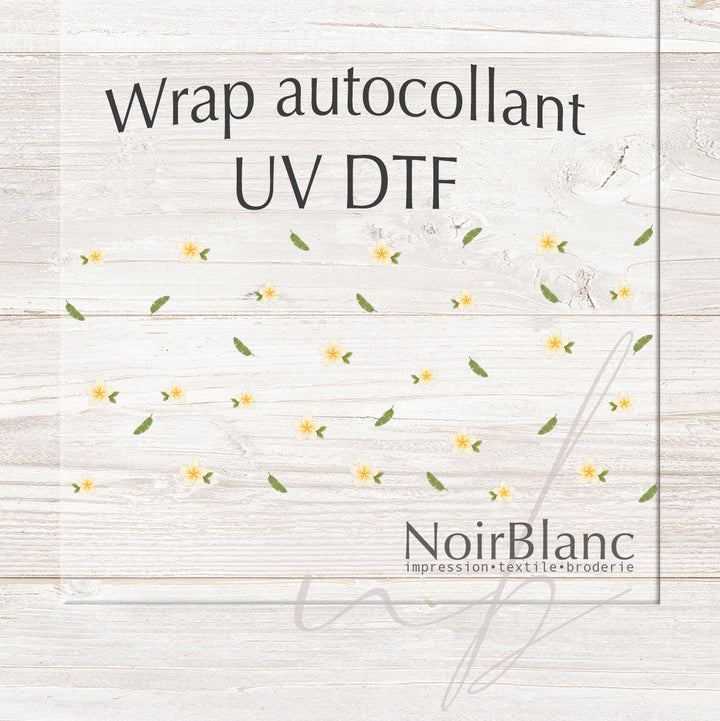 Verre Petites fleurs tropicales / Autocollant UV DTF