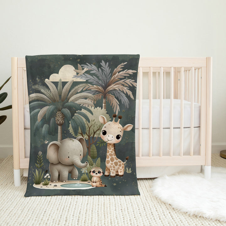 Expédition safari - Couverture de minky réversible