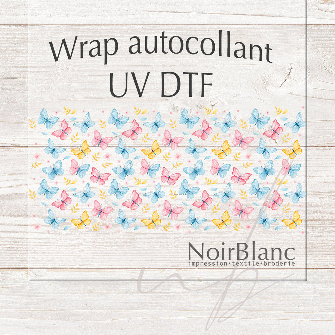 Verre Papillon aquarelle / Autocollant UV DTF