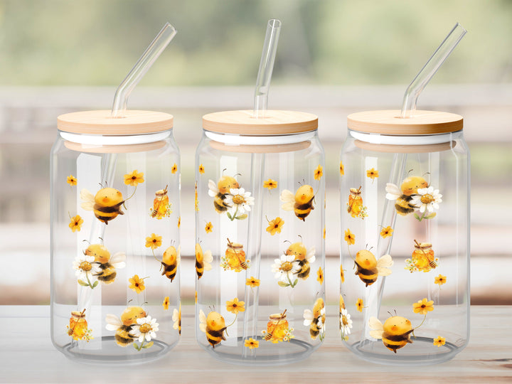 Verre Petites abeilles / Autocollant UV DTF