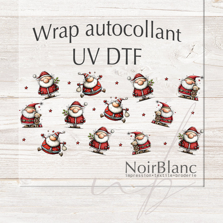 Verre Drôle de Père Noël / Autocollant UV DTF