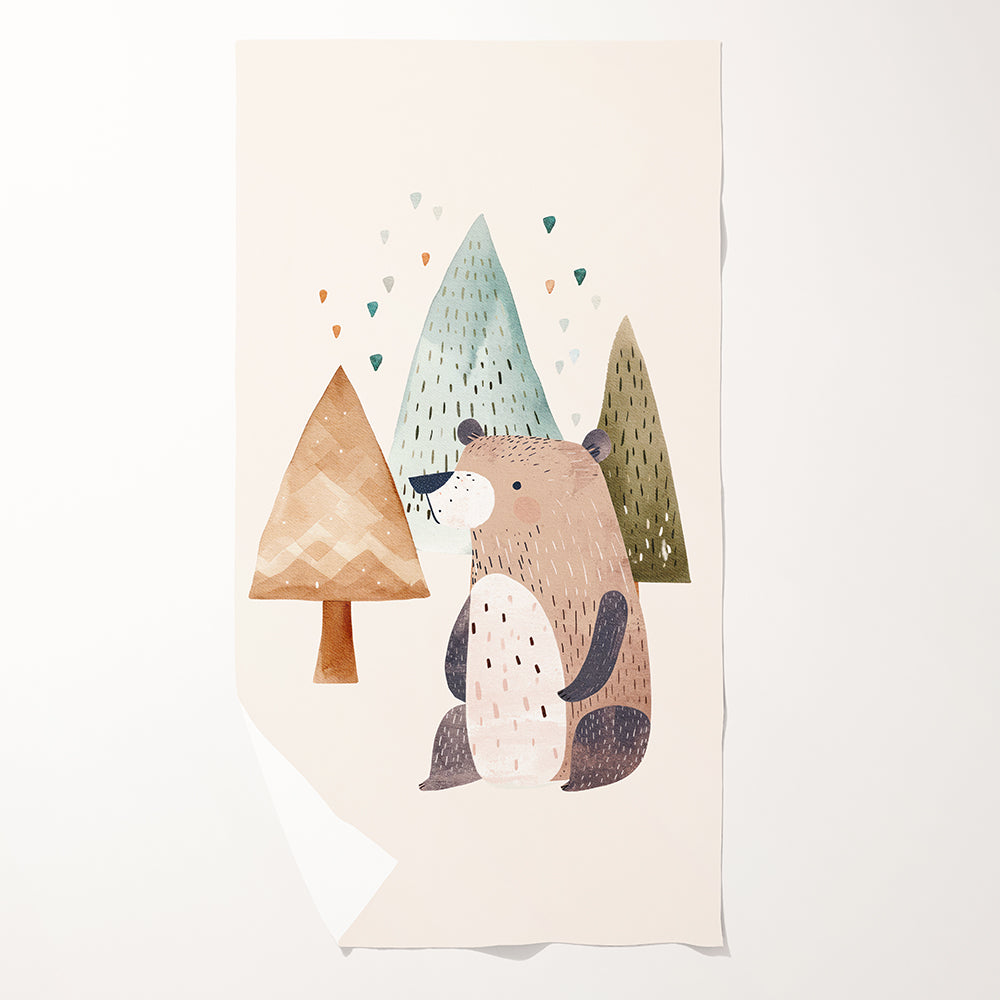 Bouffée d'air frais (ourson) - Serviette de plage en microfibre
