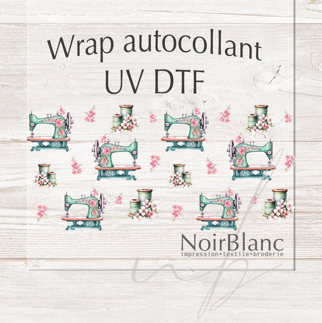 Verre Couture et fleurs / Autocollant UV DTF