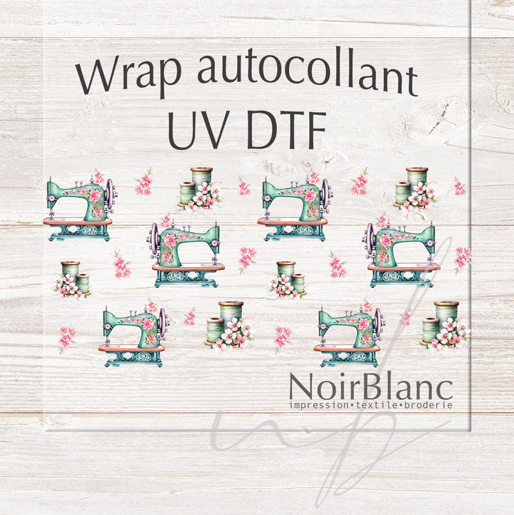 Verre Couture et fleurs / Autocollant UV DTF
