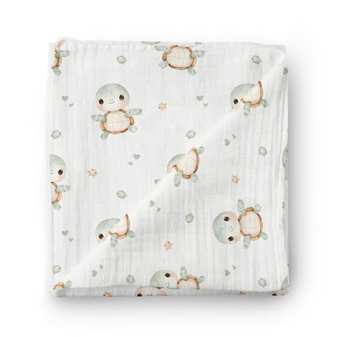 Tortue-têtue - Mousseline de bambou