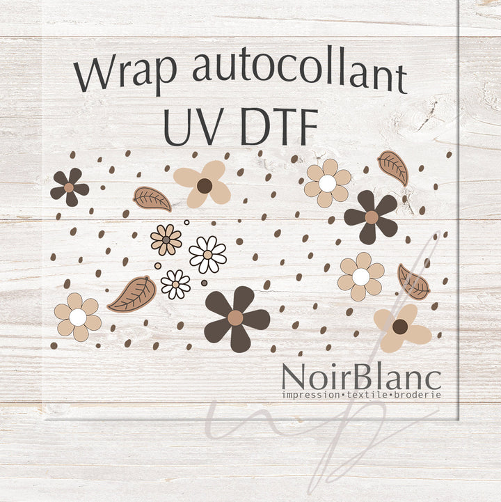 Verre Fleurs de terre / Autocollant UV DTF