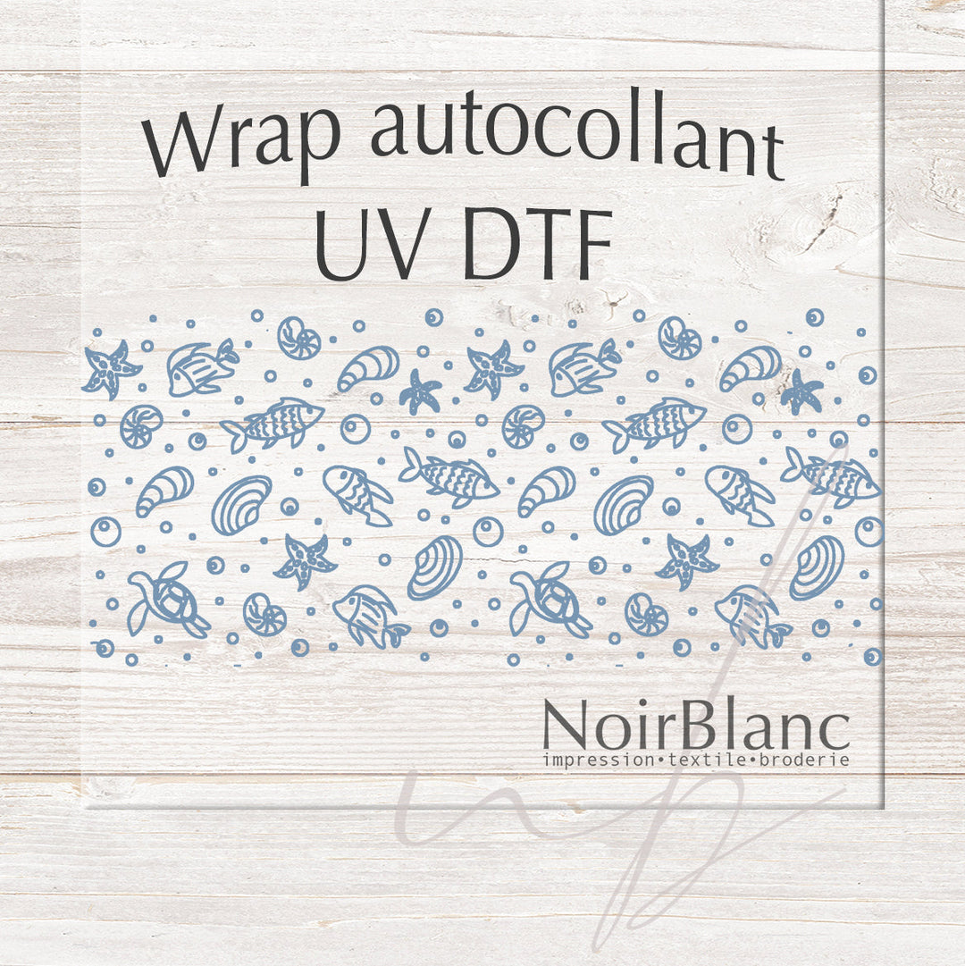 Verre Sous l'océan bleu / Autocollant UV DTF