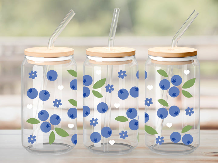 Verre Bleuets et fleurs / Autocollant UV DTF (Copie)