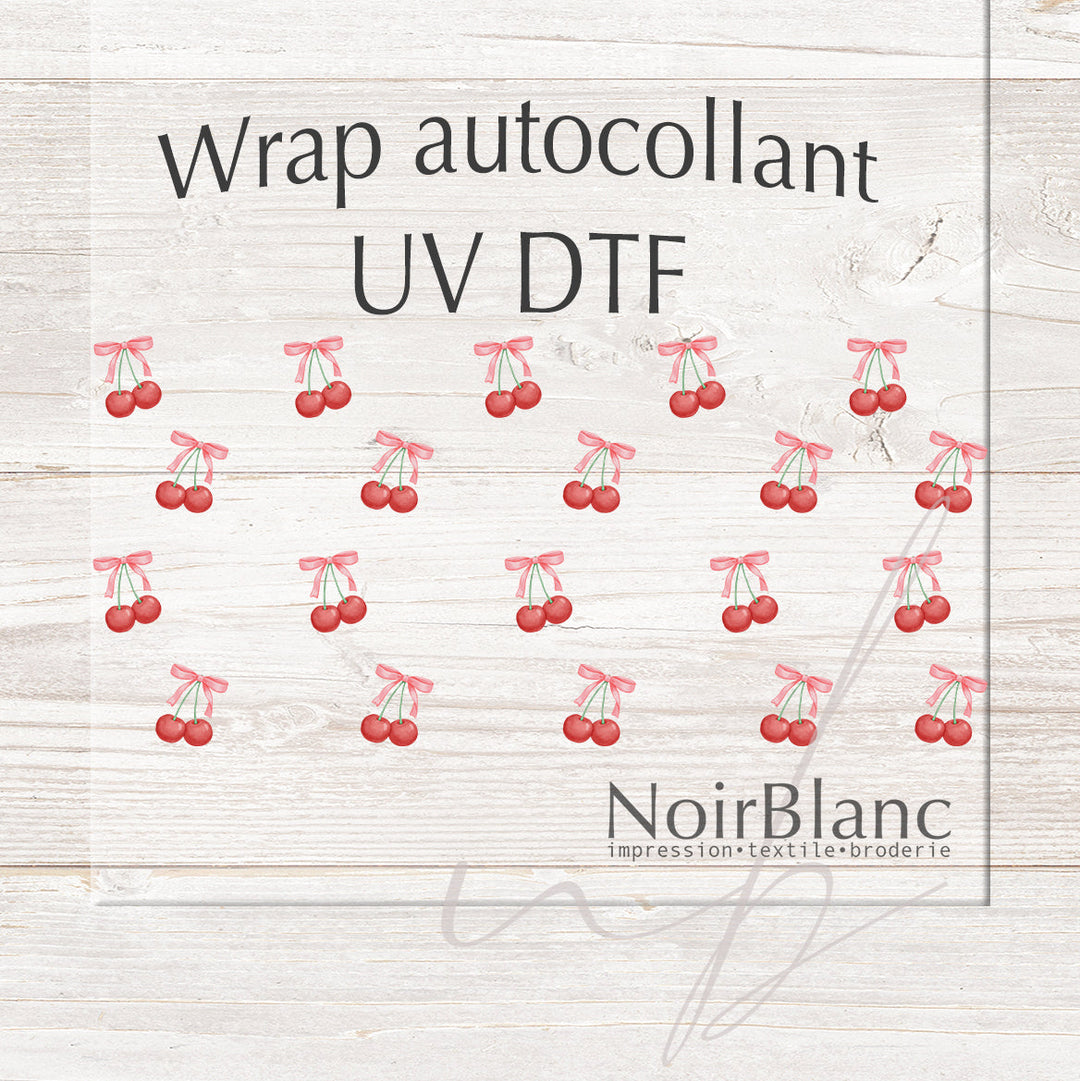 Verre Cerise et perle / Autocollant UV DTF