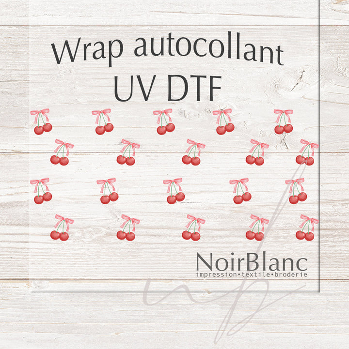 Verre Cerise et perle / Autocollant UV DTF