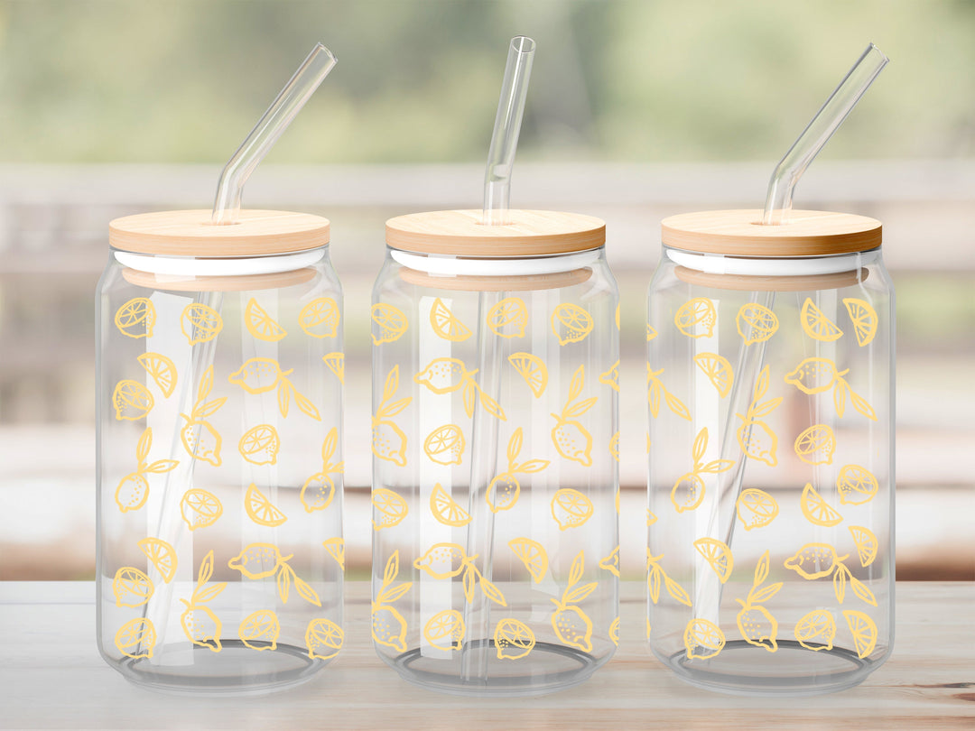 Verre Citrons linéaires / Autocollant UV DTF