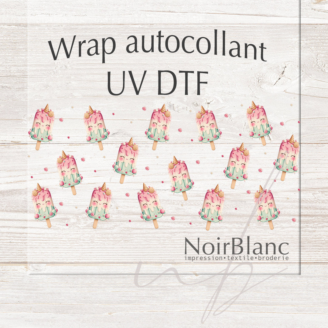 Verre Popsicle de licorne / Autocollant UV DTF