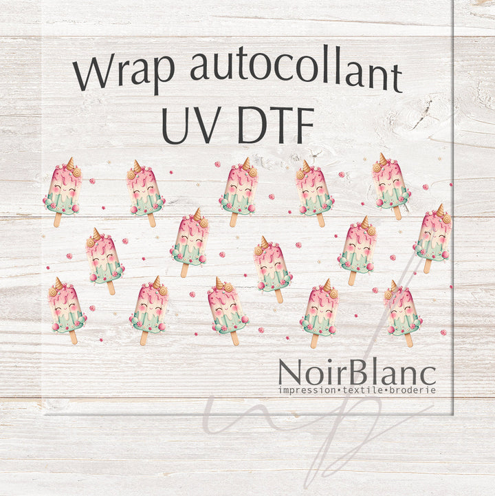 Verre Popsicle de licorne / Autocollant UV DTF