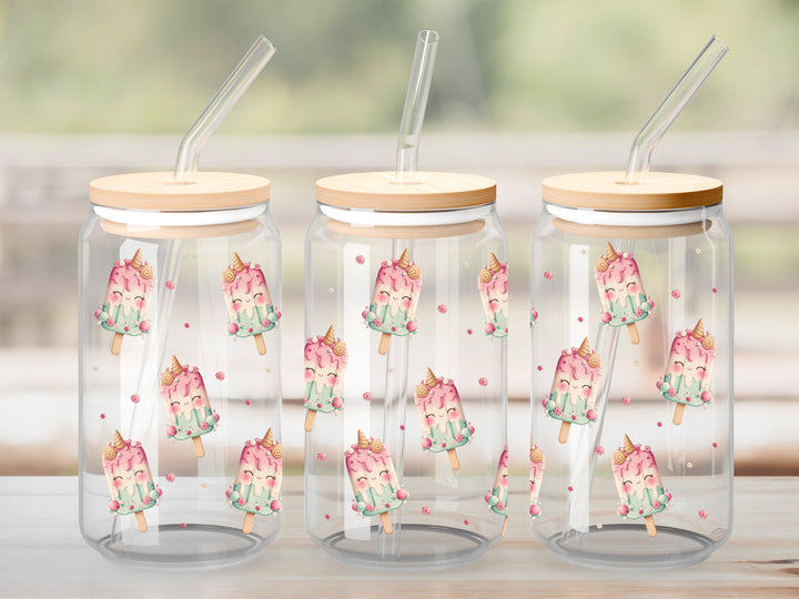 Verre Popsicle de licorne / Autocollant UV DTF