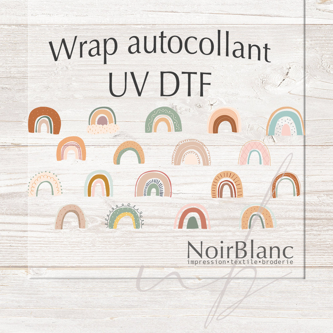Verre Arc-en-ciel boho / Autocollant UV DTF