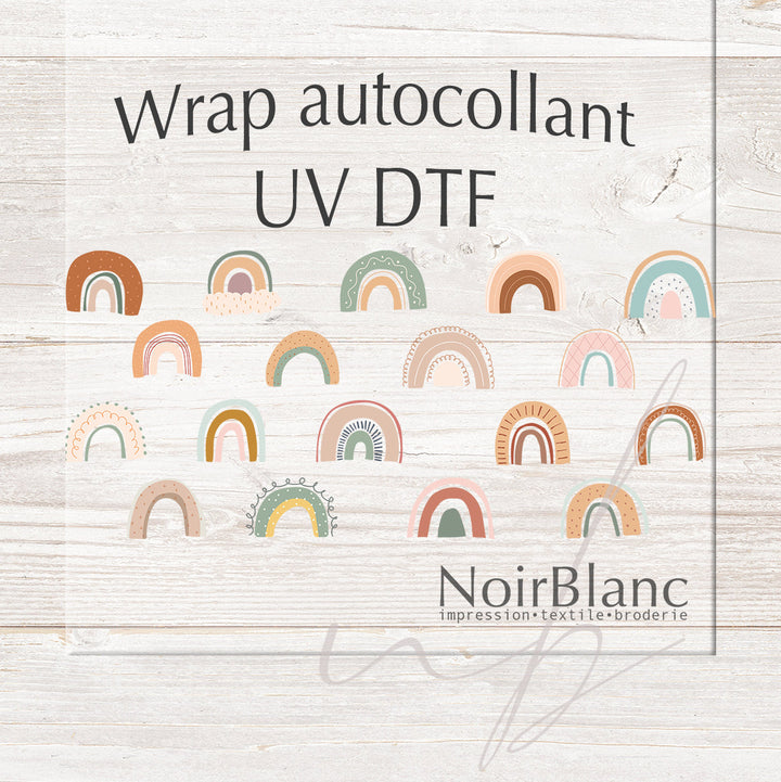Verre Arc-en-ciel boho / Autocollant UV DTF