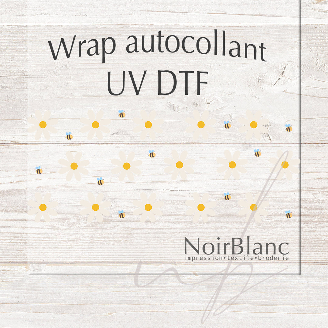 Verre Abeilles butineuses / Autocollant UV DTF