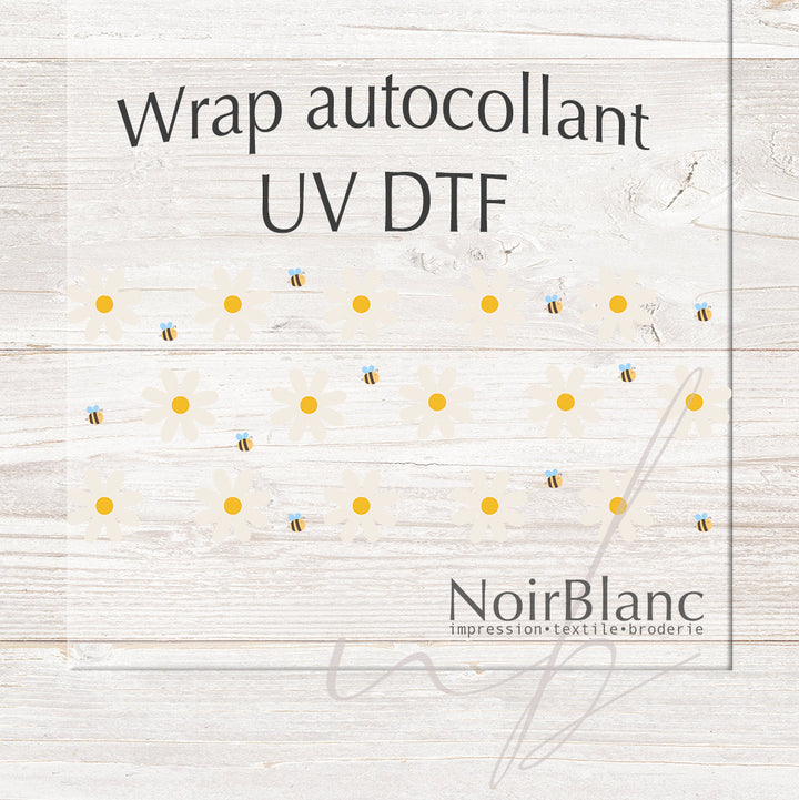 Verre Abeilles butineuses / Autocollant UV DTF