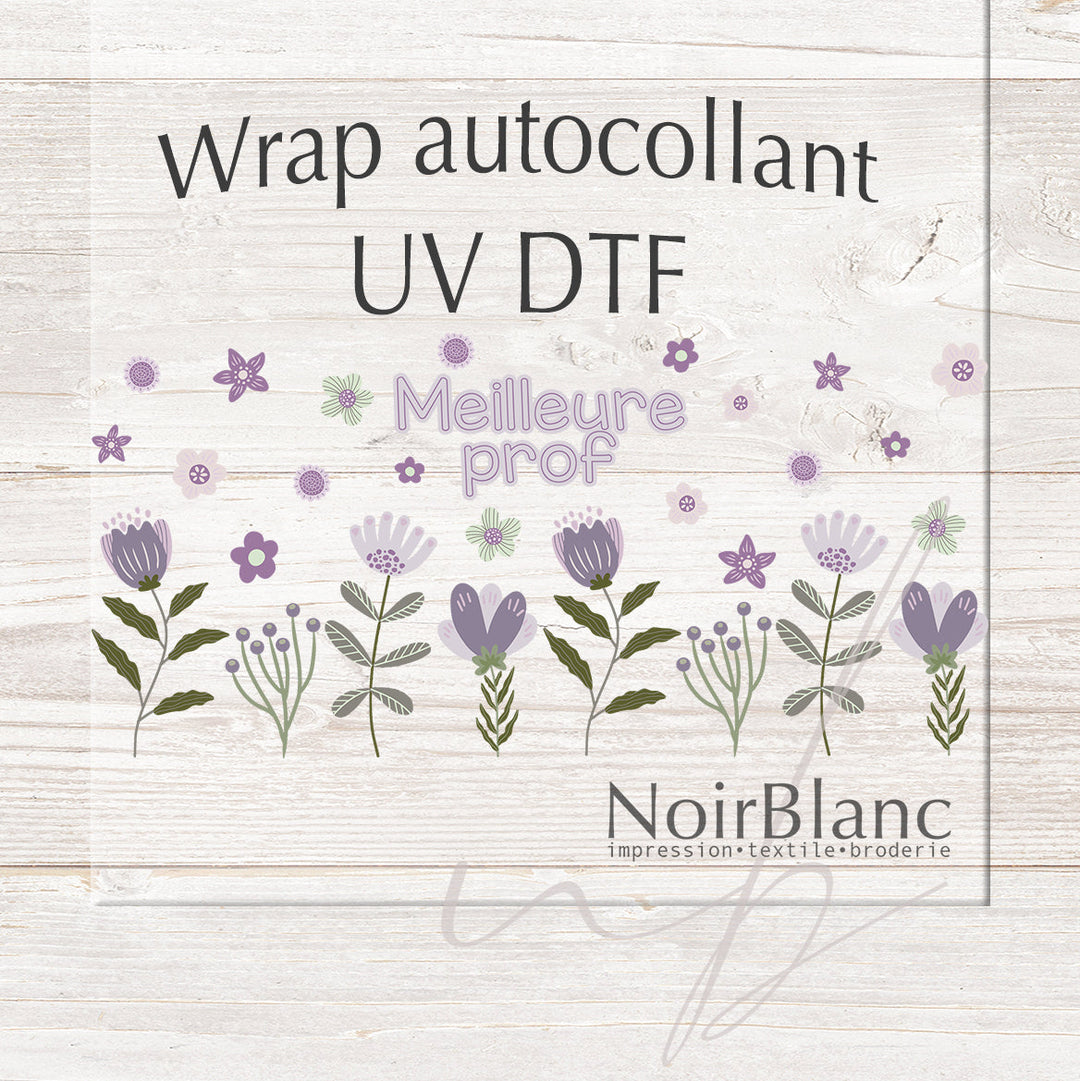 Verre Meilleure prof floral lilas / Autocollant UV DTF