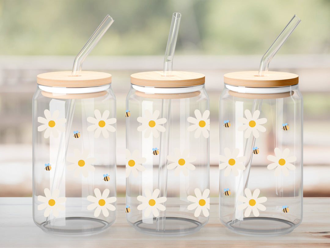 Verre Abeilles butineuses / Autocollant UV DTF