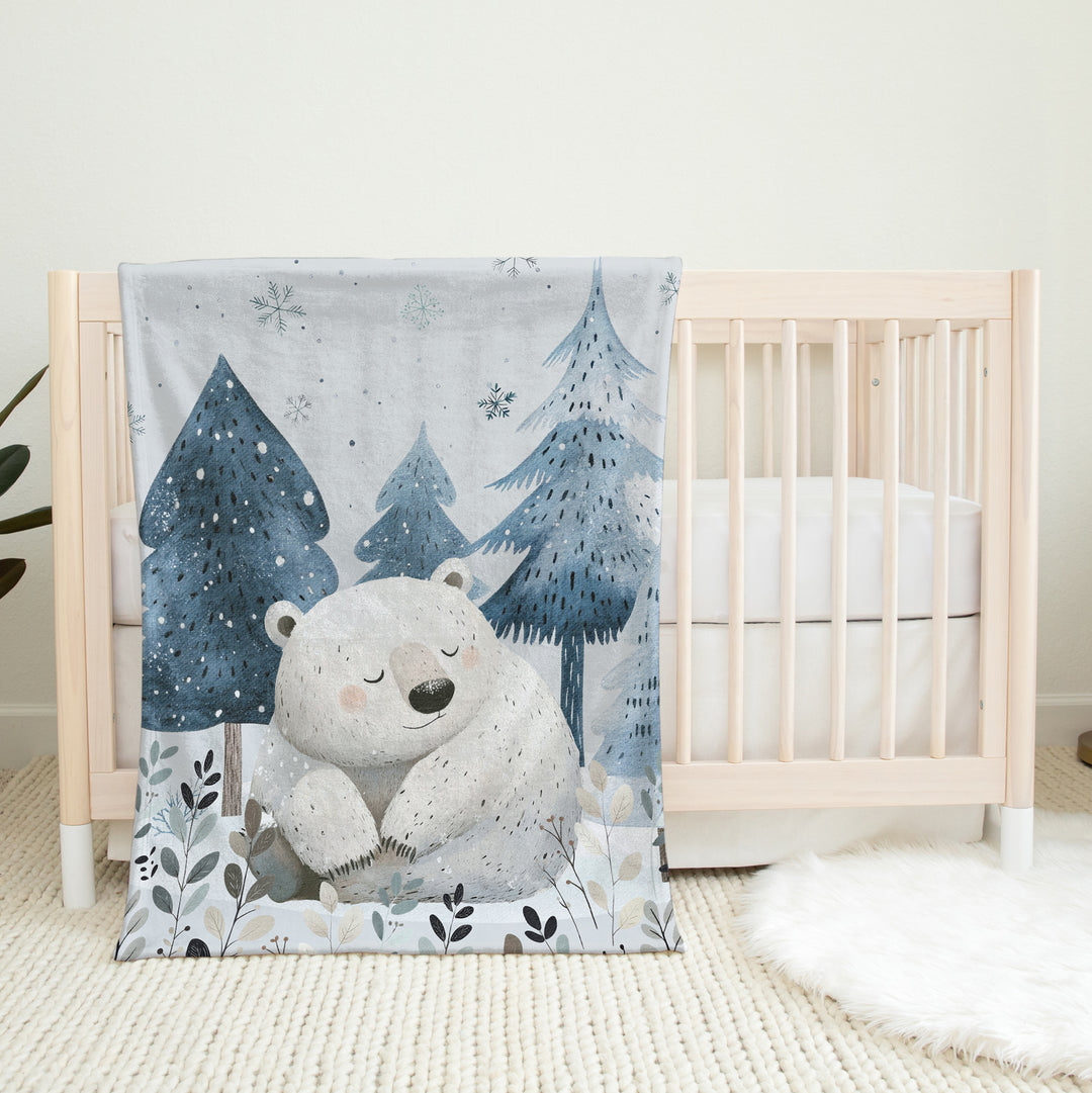 Amis des glaces ours polaire - Couverture de minky réversible