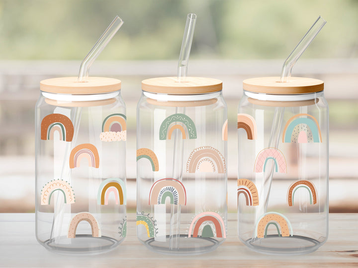 Verre Arc-en-ciel boho / Autocollant UV DTF