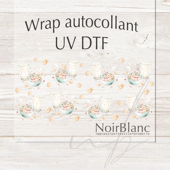 Verre Bol de céréales / Autocollant UV DTF