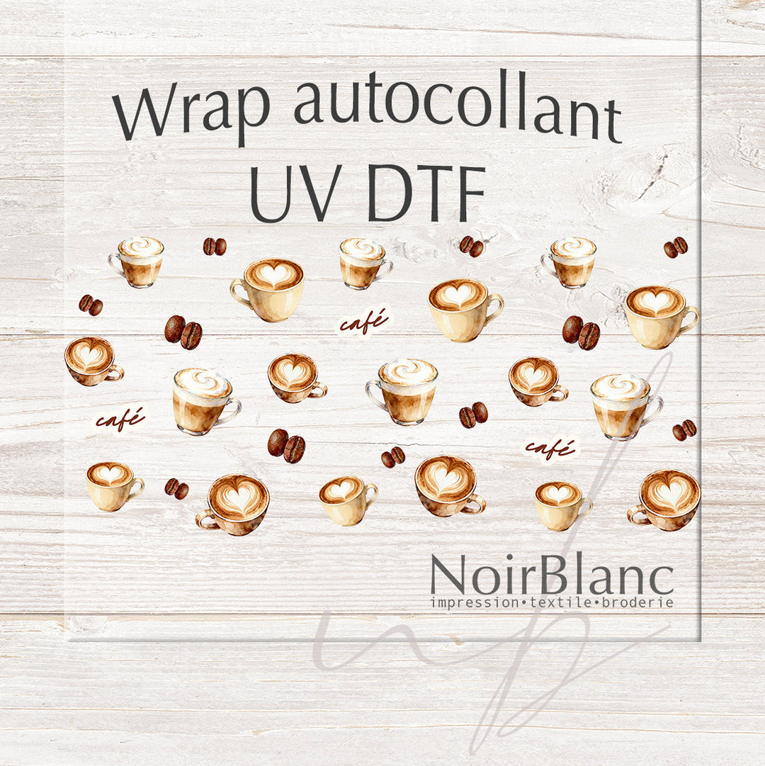 Verre Café chaud / Autocollant UV DTF