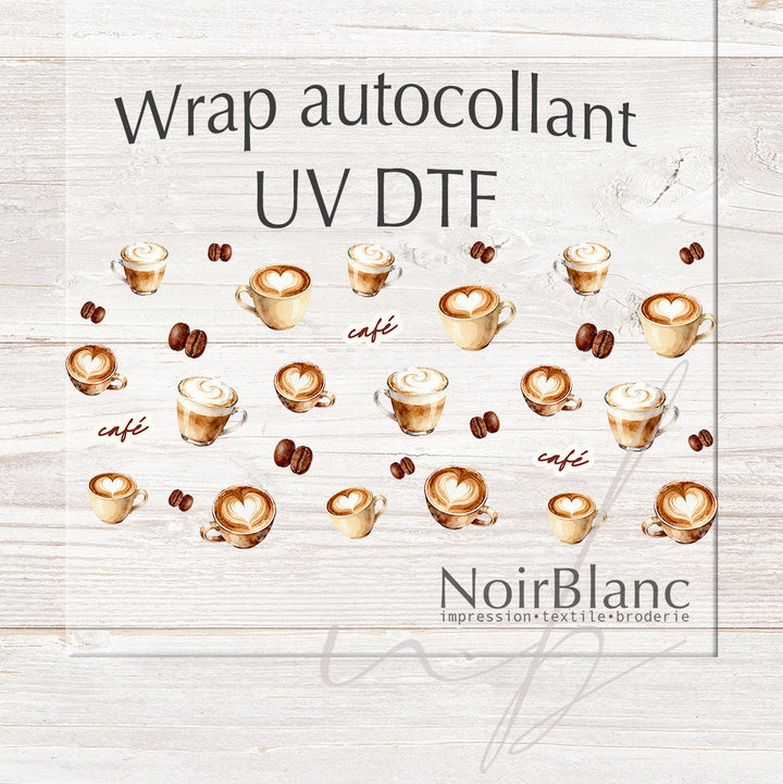 Verre Café chaud / Autocollant UV DTF