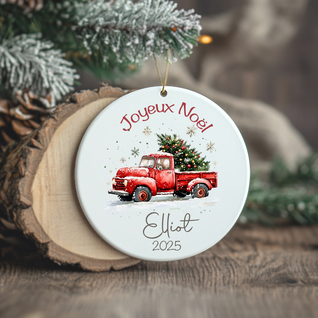 Camion rouge - Ornement/Boule de Noël