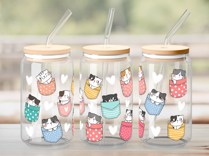Verre Cat in the pocket / Autocollant UV DTF
