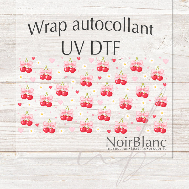 Verre Cerises coquette / Autocollant UV DTF