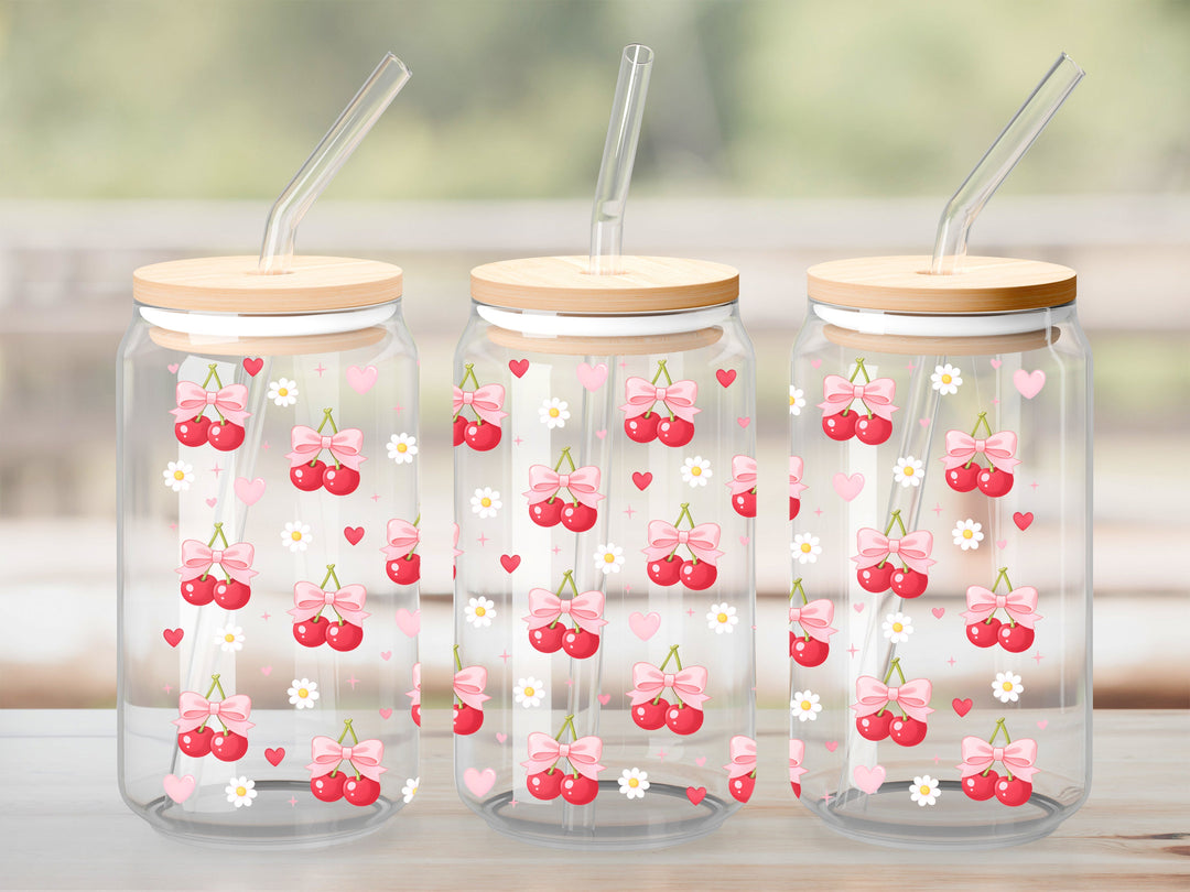 Verre Cerises coquette / Autocollant UV DTF