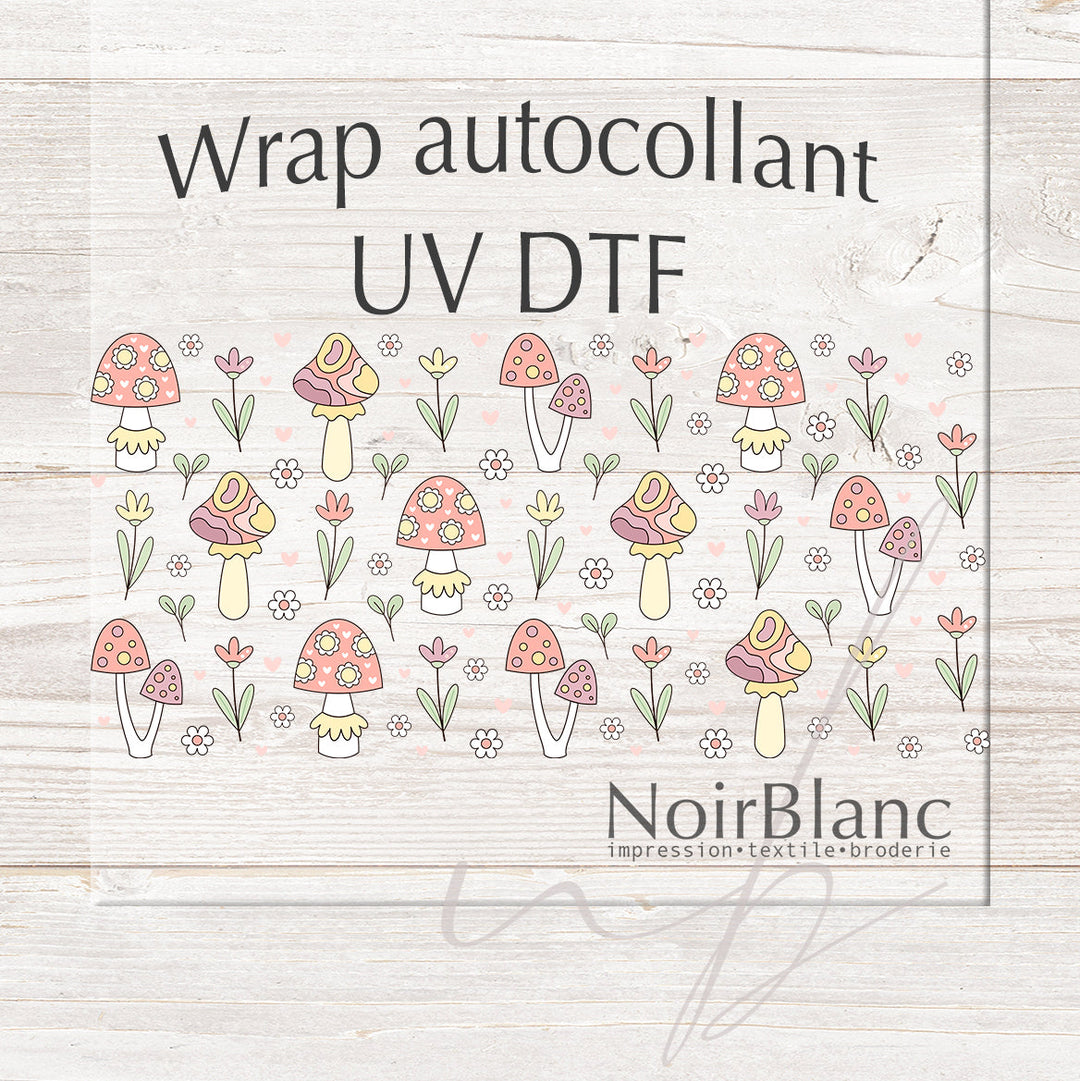 Verre Champignon groovy / Autocollant UV DTF