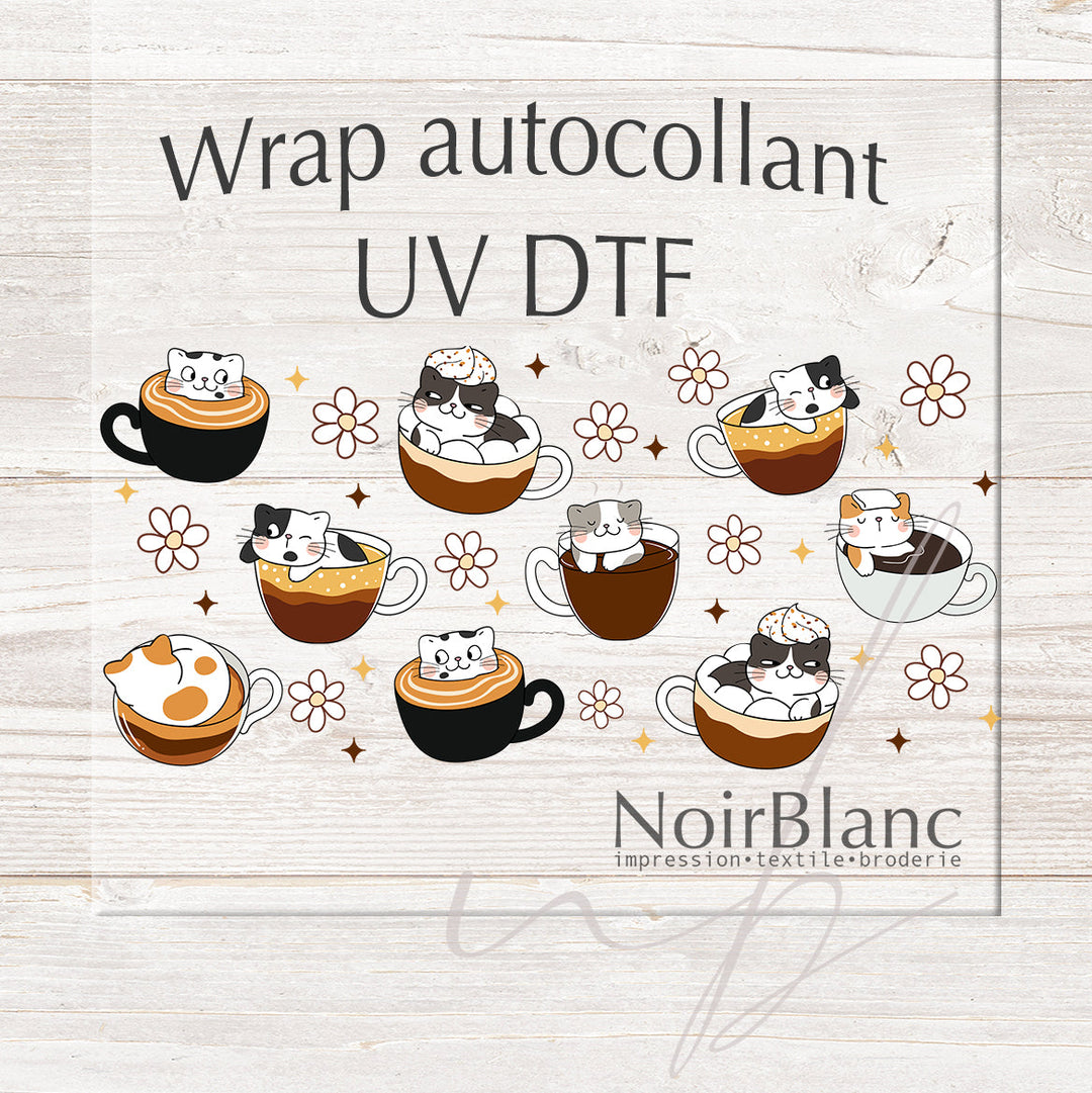 Verre Chat café / Autocollant UV DTF