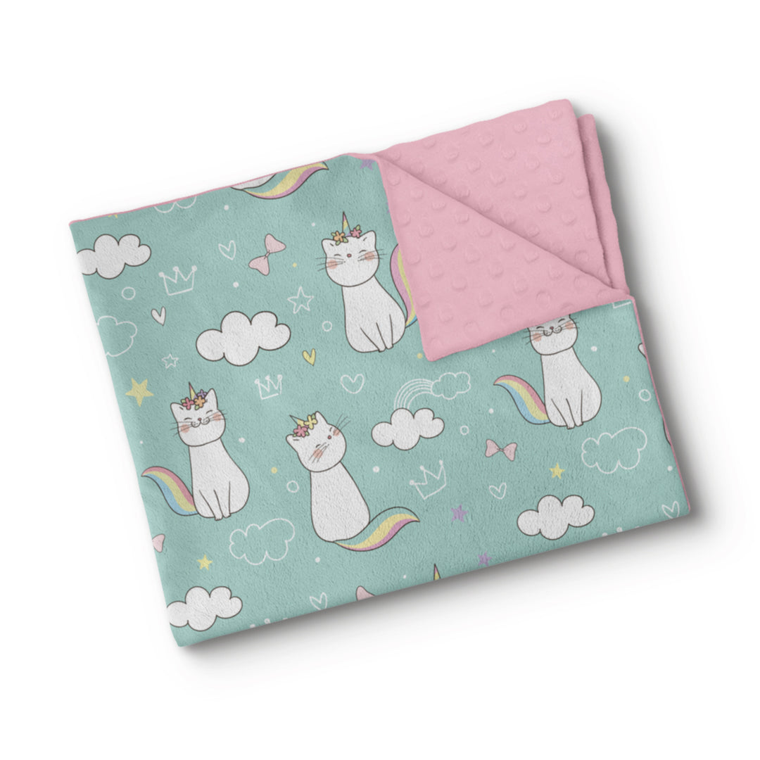 Chat licorne - Couverture de minky